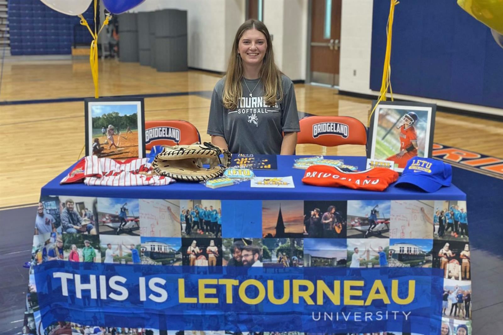 Bridgeland High School senior Katie Stiba signed a letter of intent to play softball at LeTourneau University.
